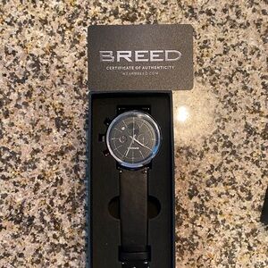 Breed Black and Silver Chronograph Watch